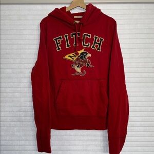 VINTAGE Abercrombie & Fitch Vibrant Red Hoodie. Sz L